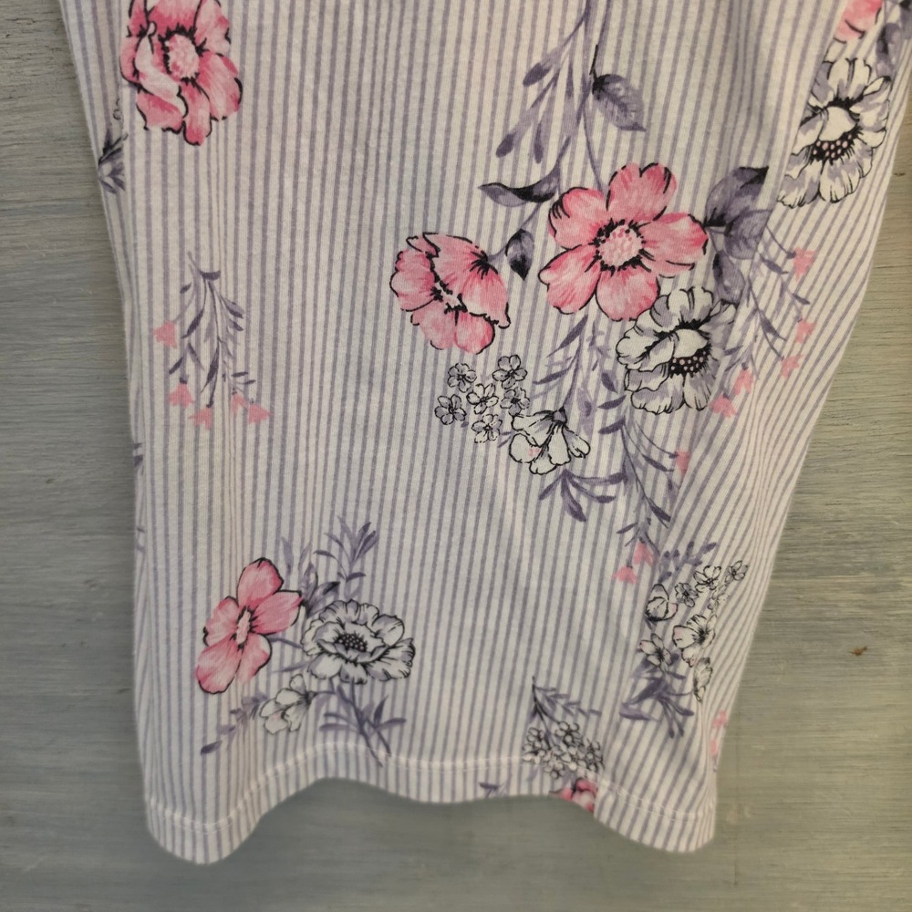 Vintage Laura Ashley 60% Cotton Floral Striped Pajama Sleepwear Set Medium GC - Picture 12 of 14